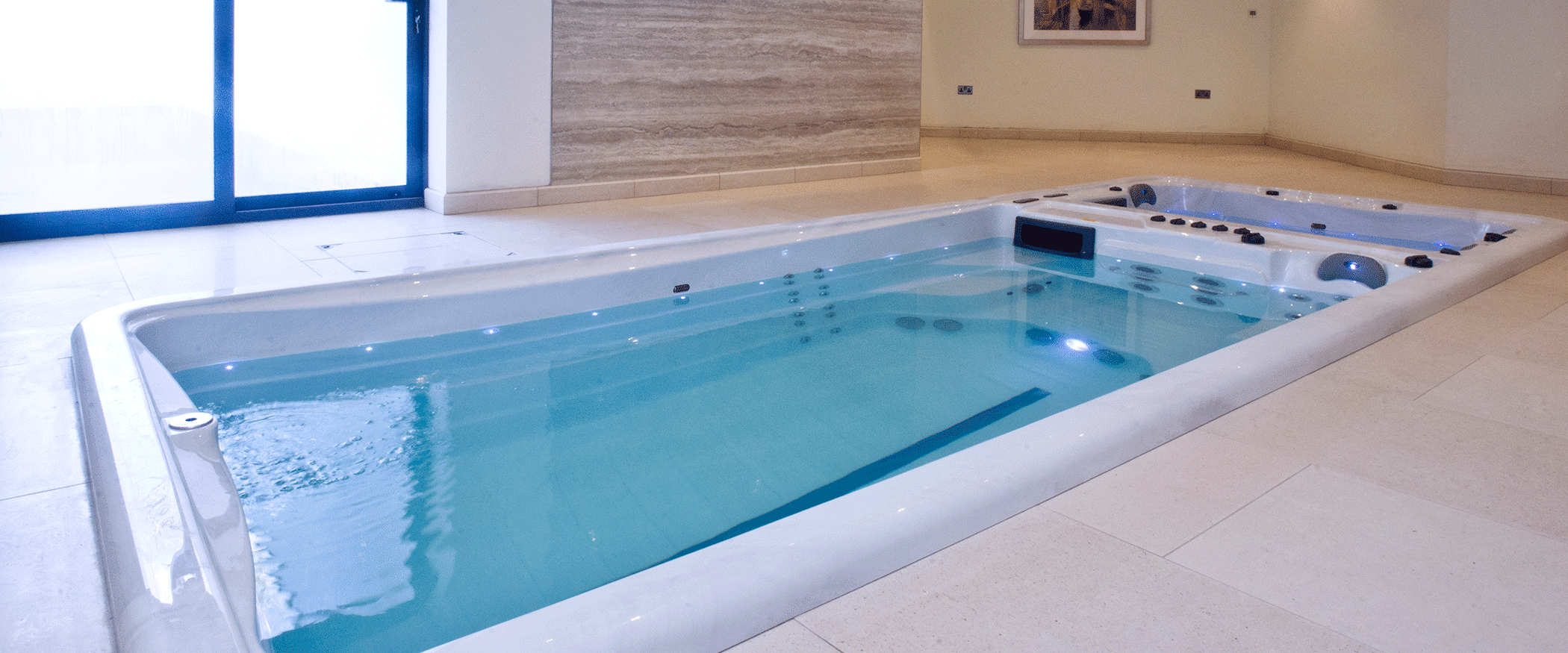 basen minibasen swim spa basen do pływania przeciwprąd sztuczna fala