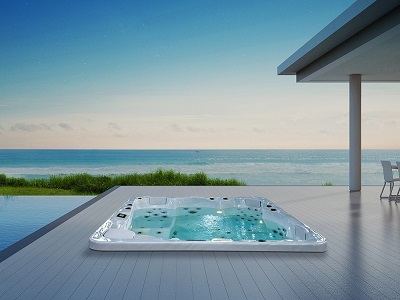 Wanna Spa zabudowana w tarasie